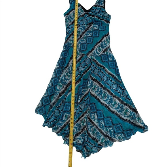 Chetta B Multicolored V-neck Asymmetrical Dress Size 4 - Picture 4 of 15